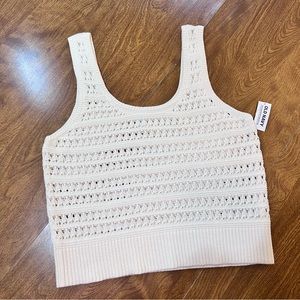 Old Navy NWT Knit Cream / Off White Sleeveless Crop Top size L